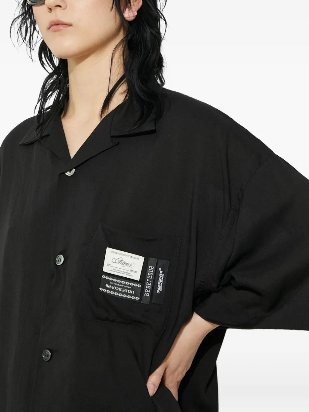 Undercover pocket-detail short-sleeve shirt Zwart