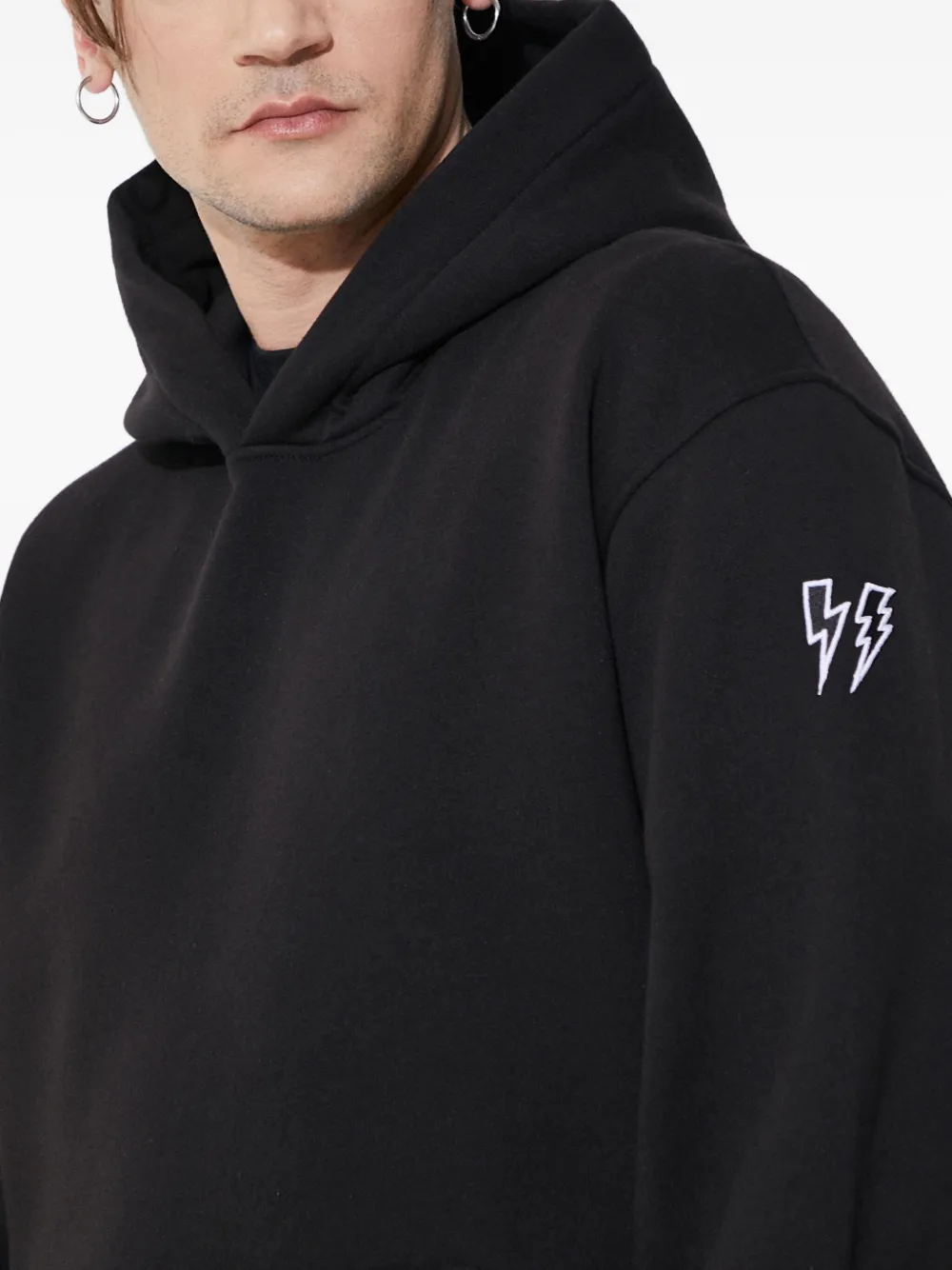 Neil Barrett Lightning Bolt Hoodie In Black