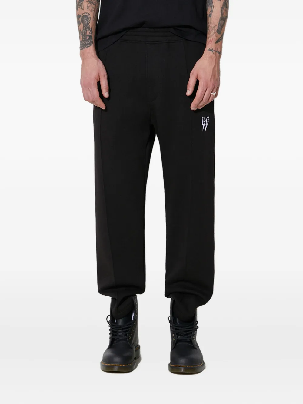 Neil Barrett Embroidered Trackpants In Black