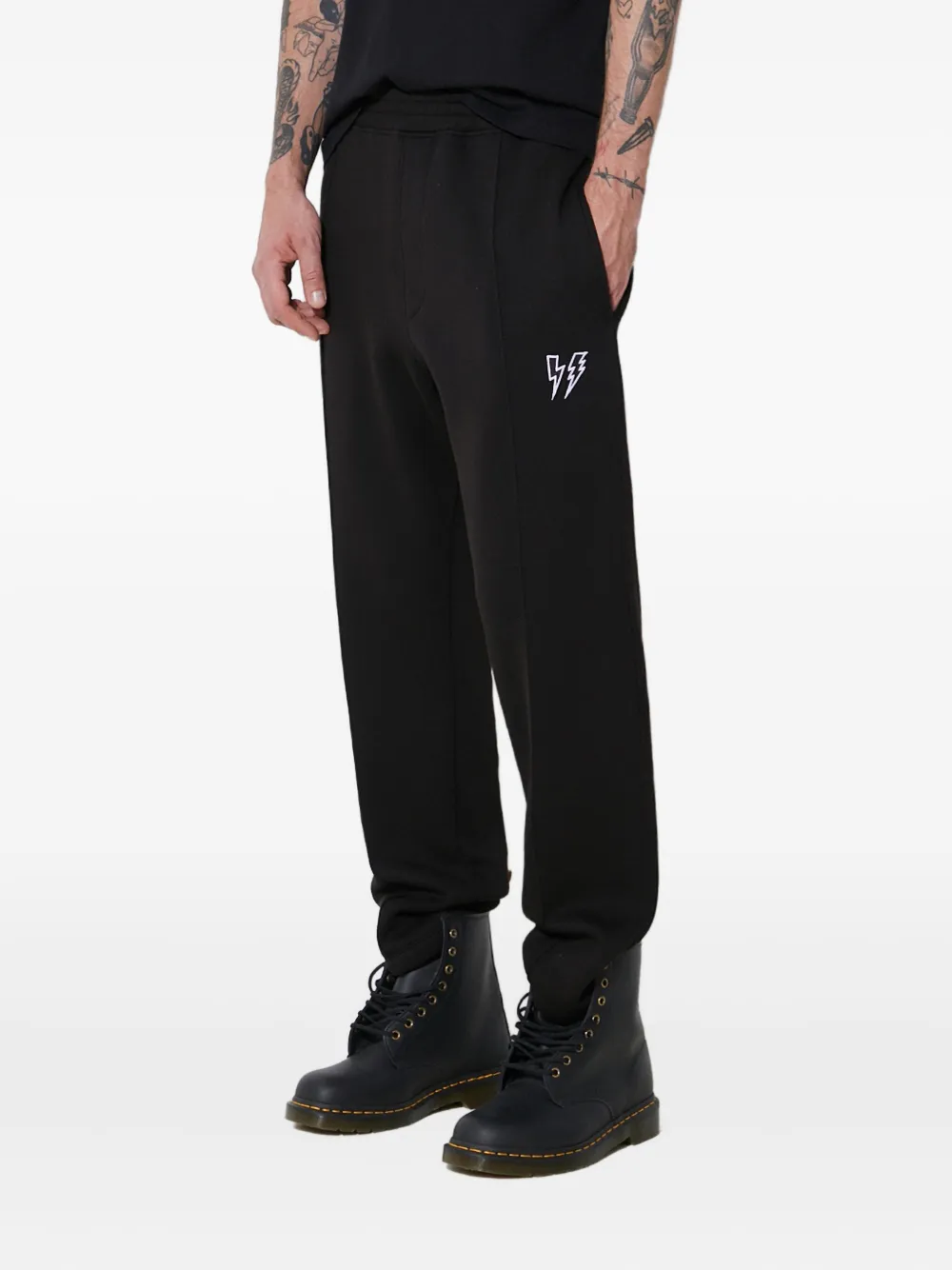 Neil Barrett Embroidered Trackpants In Black