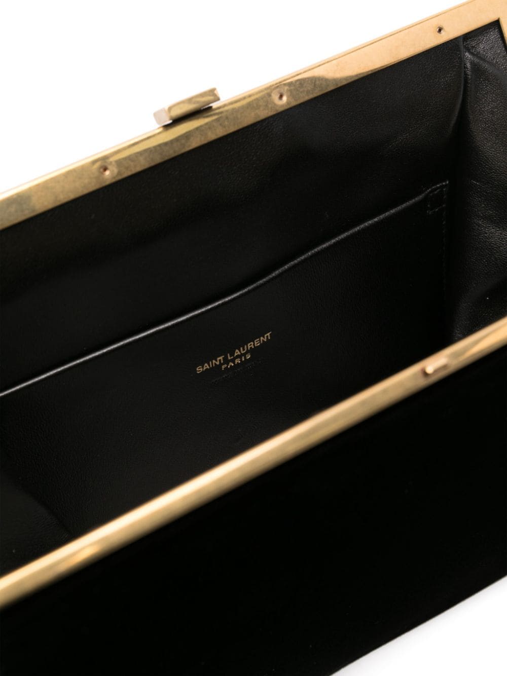 Shop Saint Laurent Velvet Shoulder Bag In Black