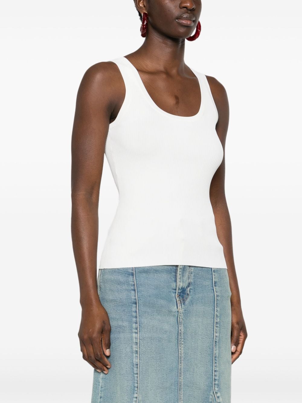 Shop Zimmermann Halliday Ribbed Tank Top In White