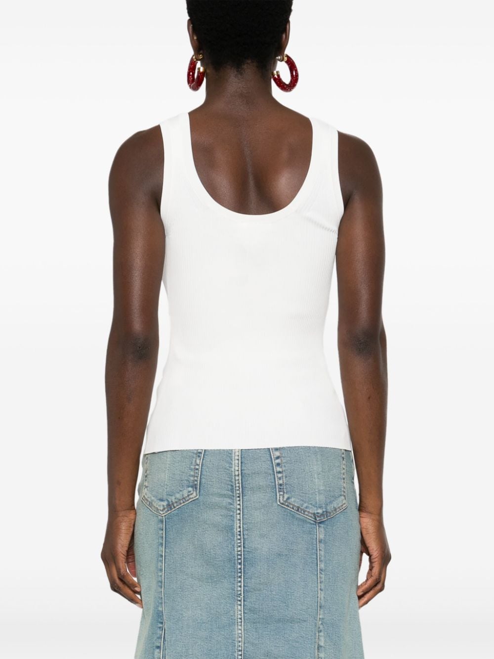 Shop Zimmermann Halliday Ribbed Tank Top In White