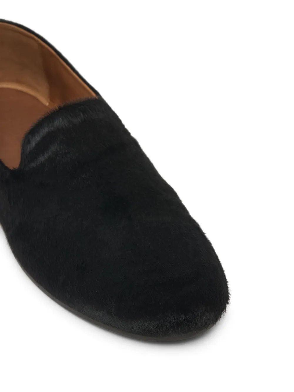 Marsèll almond-toe hair loafers Black