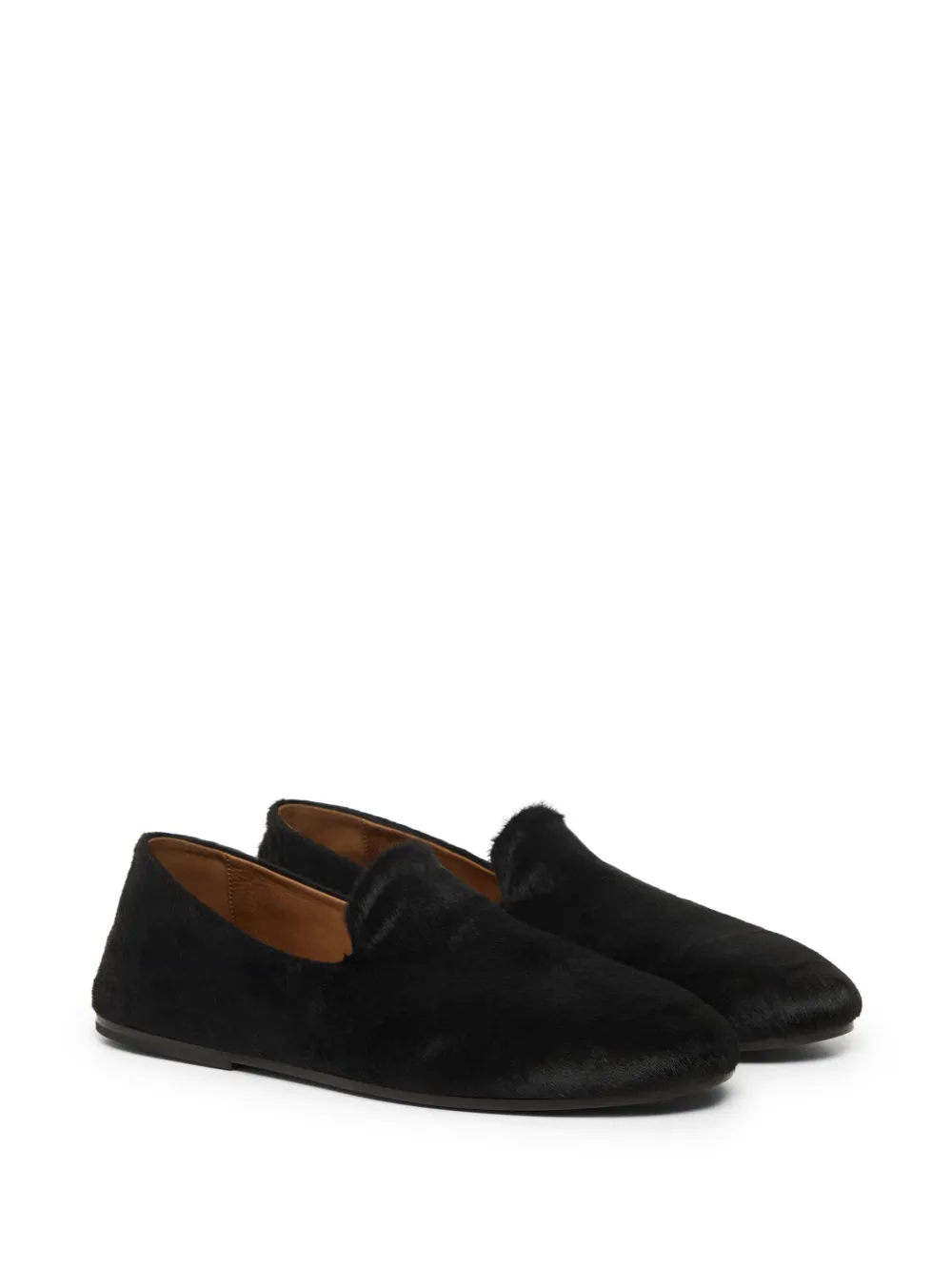 Marsèll almond-toe hair loafers Black