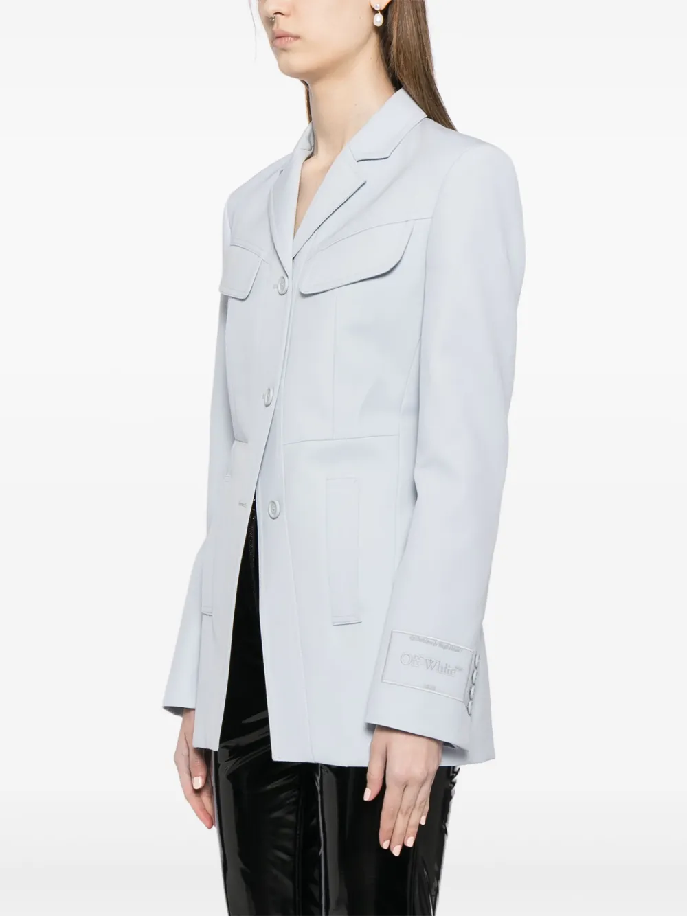 Off-White Blazer met geborduurd logo Blauw