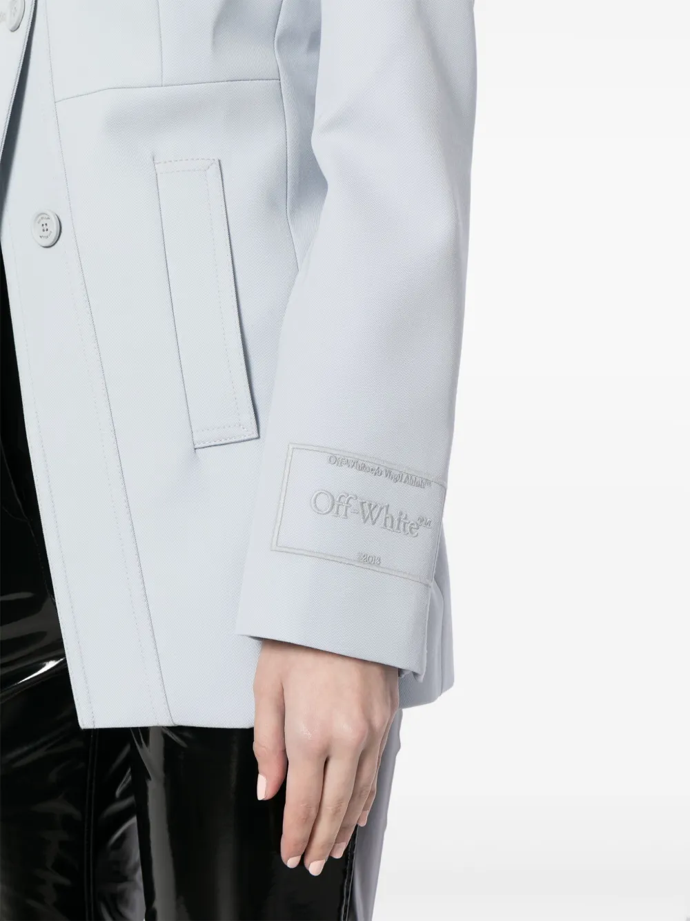 Off-White Blazer met geborduurd logo Blauw