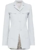 Off-White logo-embroidered tailored blazer - Blue