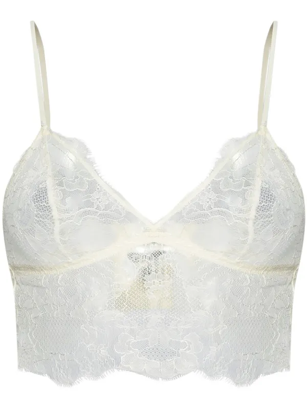 ANINE BING Bralette Largo De Encaje Neutro FARFETCH AR