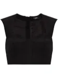 Balmain panelled wool crop-top - Black