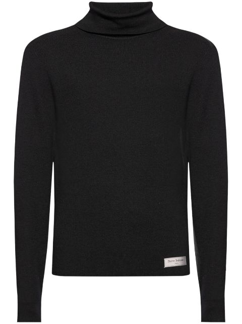 Balmain logo-applique merino roll-neck jumper Men