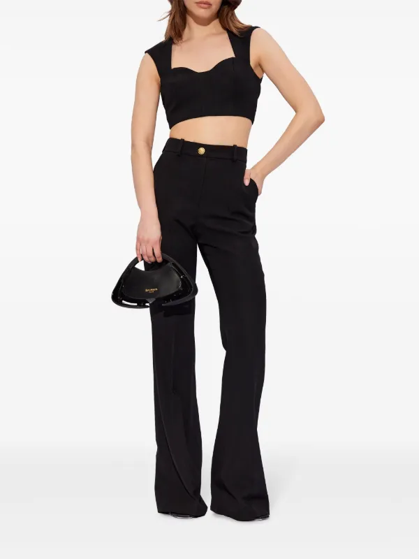 Balmain Flared virgin-wool Trousers | Black | FARFETCH