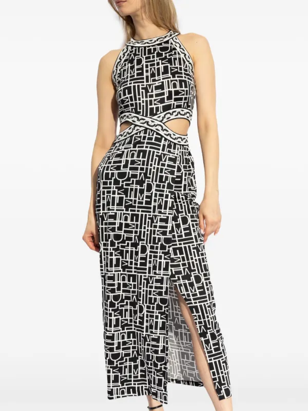 DVF Diane Von Furstenberg Zeus Logo Love-print Dress | Black