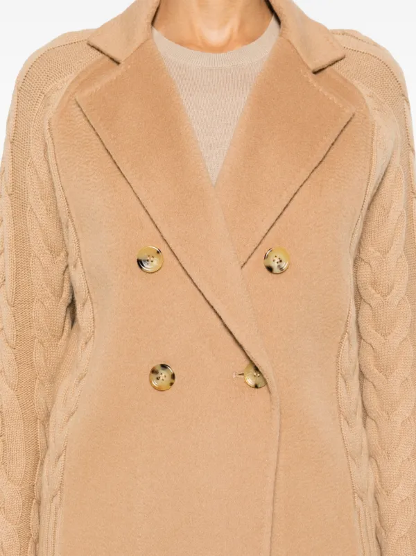 【関税＆送料込み】Max Mara Micio Wool And Cashmere Pea Coa Max Mara Micio cable-knit Cardigan | Neutrals | FARFETCH