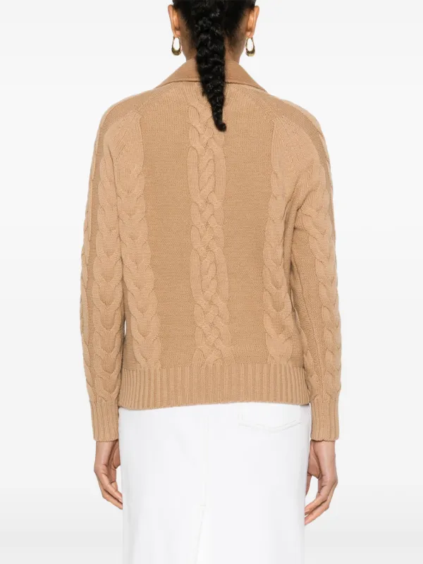 Max Mara Micio ケーブルニット カーディガン | ニュートラル | FARFETCH JP