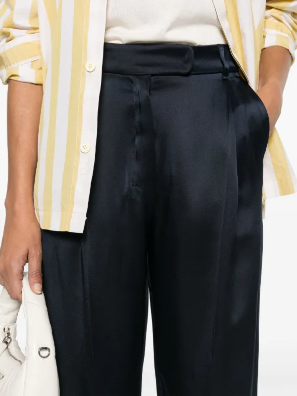 パンツ S MAX MARA AMLETO SATIN STRAIGHT PANTS S Max Mara Amleto Satin Straight Trousers | Blue | FARFETCH MY