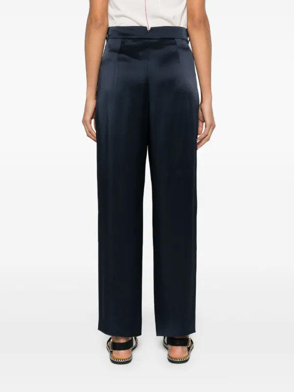 パンツ S MAX MARA AMLETO SATIN STRAIGHT PANTS S Max Mara Amleto Satin Straight Trousers | Blue | FARFETCH JO