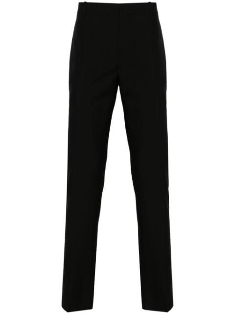 pressed-crease tailored trousers