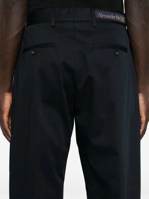 【関税込み】alexander mcqueen PANTALONE GABARDINE LANA Alexander McQueen Gabardine straight-leg Trousers | Blue