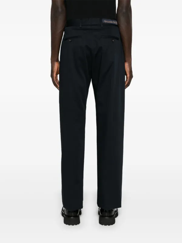 Alexander McQueen Gabardine straight-leg Trousers | Blue