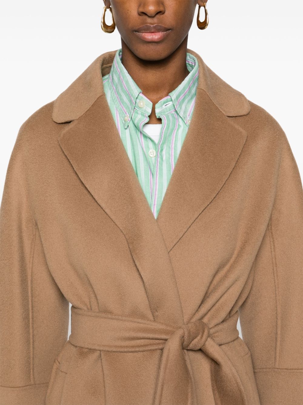 Shop 's Max Mara Arona Belted Virgin Wool Coat In Brown