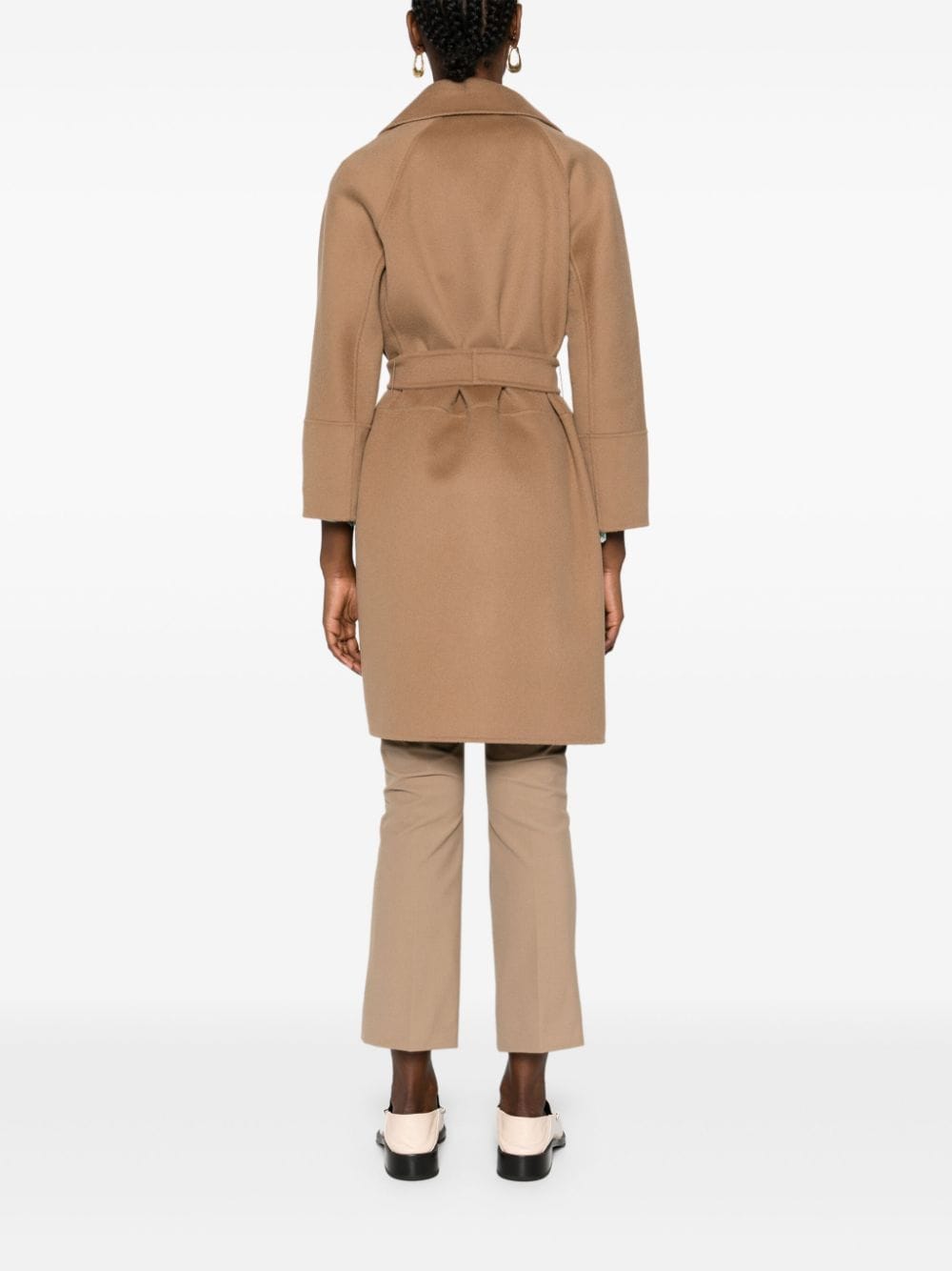 Shop 's Max Mara Arona Belted Virgin Wool Coat In Brown