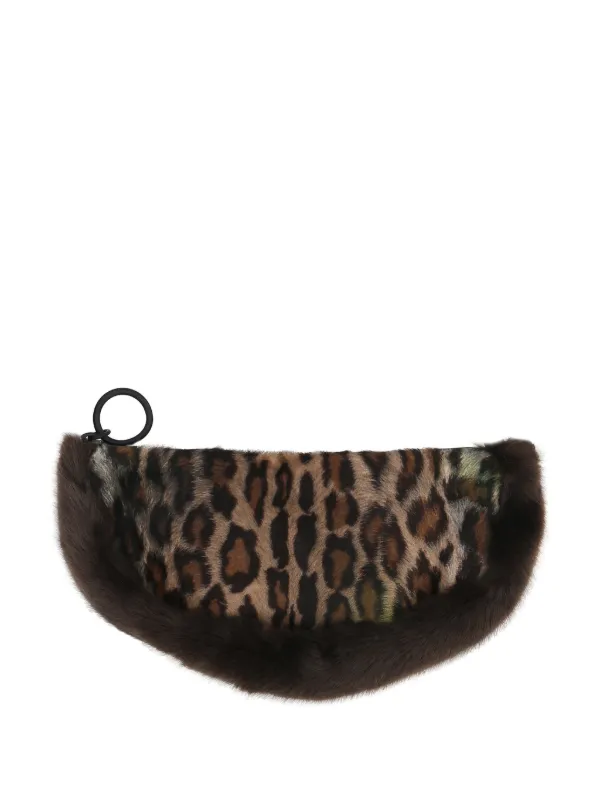 Fuzzy leopard shoulder bag sale