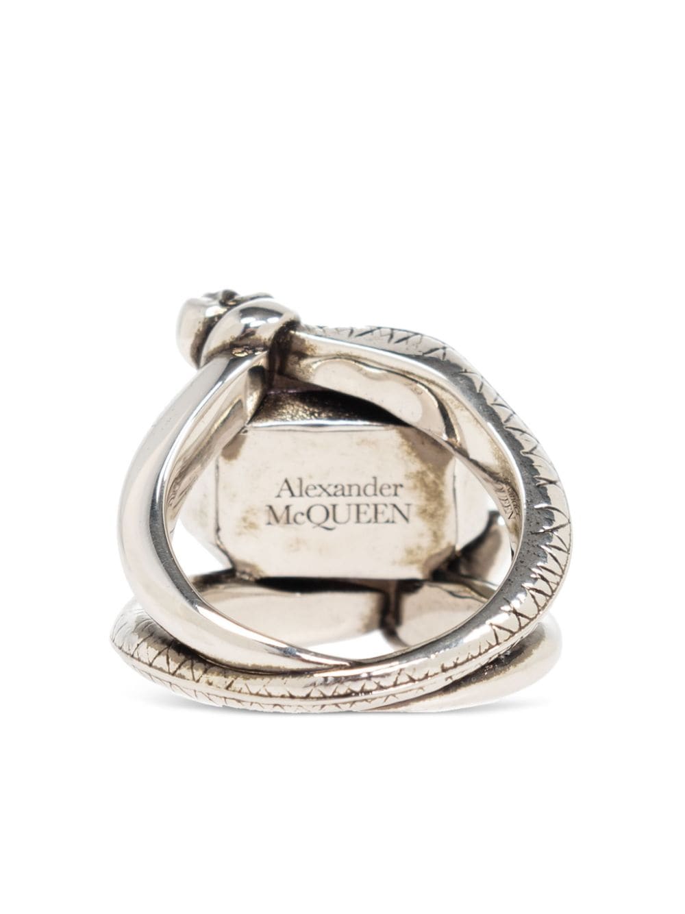 Alexander McQueen gemstone-detail ring - Zilver