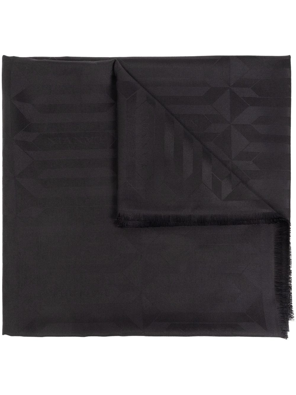 Lanvin Geometric-jacquard Silk Scarf In Black