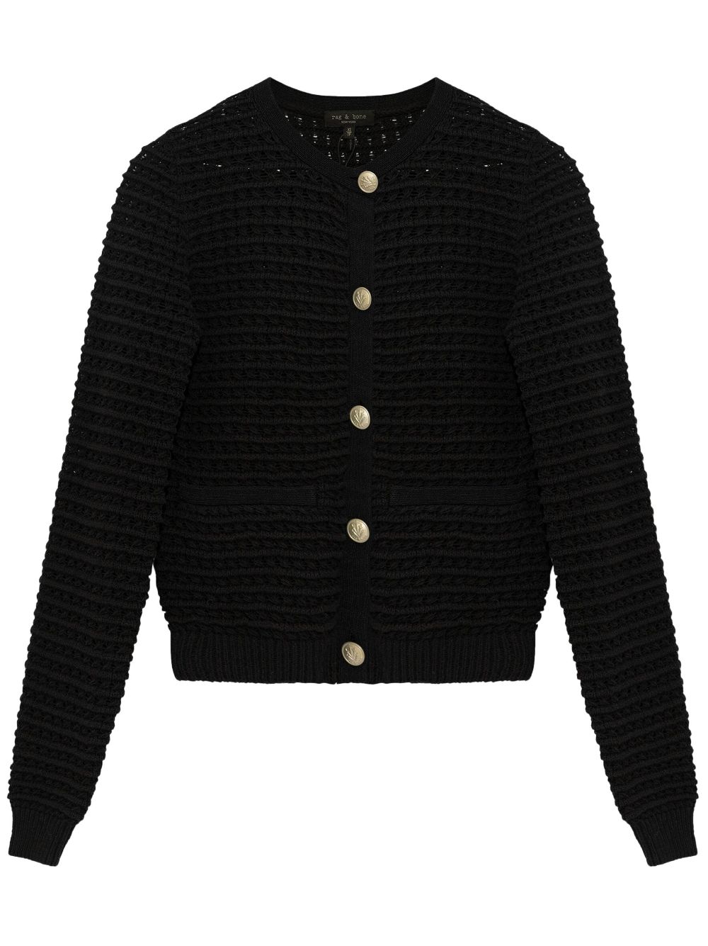 Rag & Bone Marlee Ribbed-knit Cardigan In Black