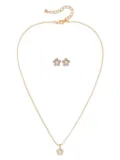 Nina Ricci 1980s pre-owned crystal-embellished necklace and earrings set - Gold