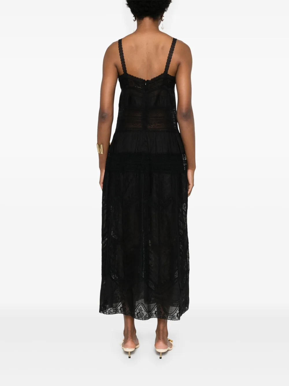 【Zimmermann】ハリデイ レーストリム スリップドレス ZIMMERMANN Halliday レーストリム ドレス | ブラック | FARFETCH JP