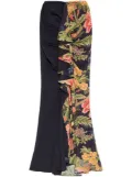 ETRO floral-print draped maxi skirt - Black