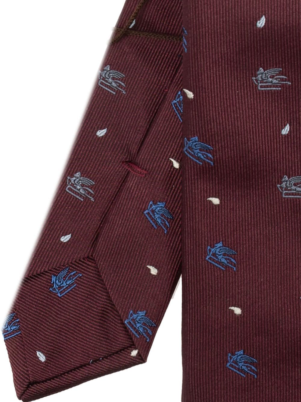 ETRO Pegaso-embroidered silk tie - Rood