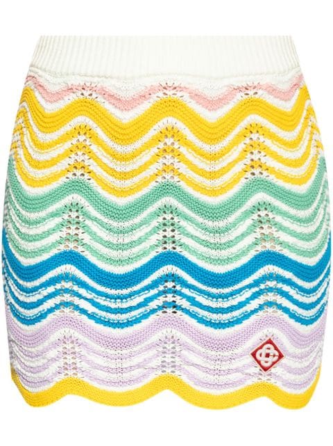 Casablanca chevron-knit mini skirt
