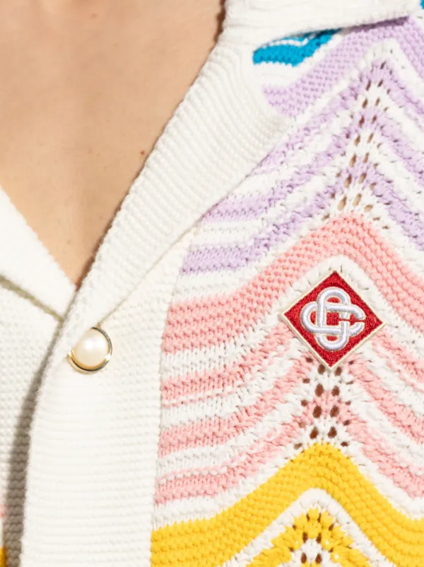 【Casablanca】クロシェ ロゴシャツ Casablanca Wave クロシェ シャツ | イエロー | FARFETCH JP