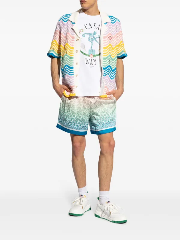 Casablanca Wave Crochet Shirt | Yellow | FARFETCH Casablanca Wave Crochet Shirt | Yellow | FARFETCH