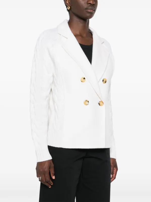 Max Mara Micio double-breasted Jacket | White | FARFETCH IL