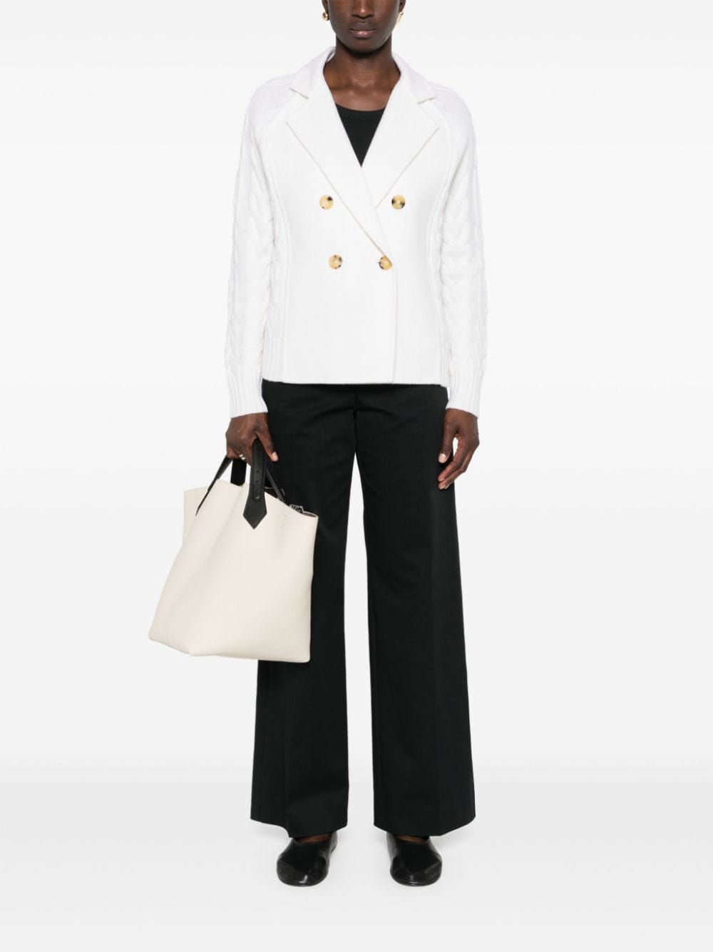 Shop Max Mara Micio Double-breasted Jacket In White