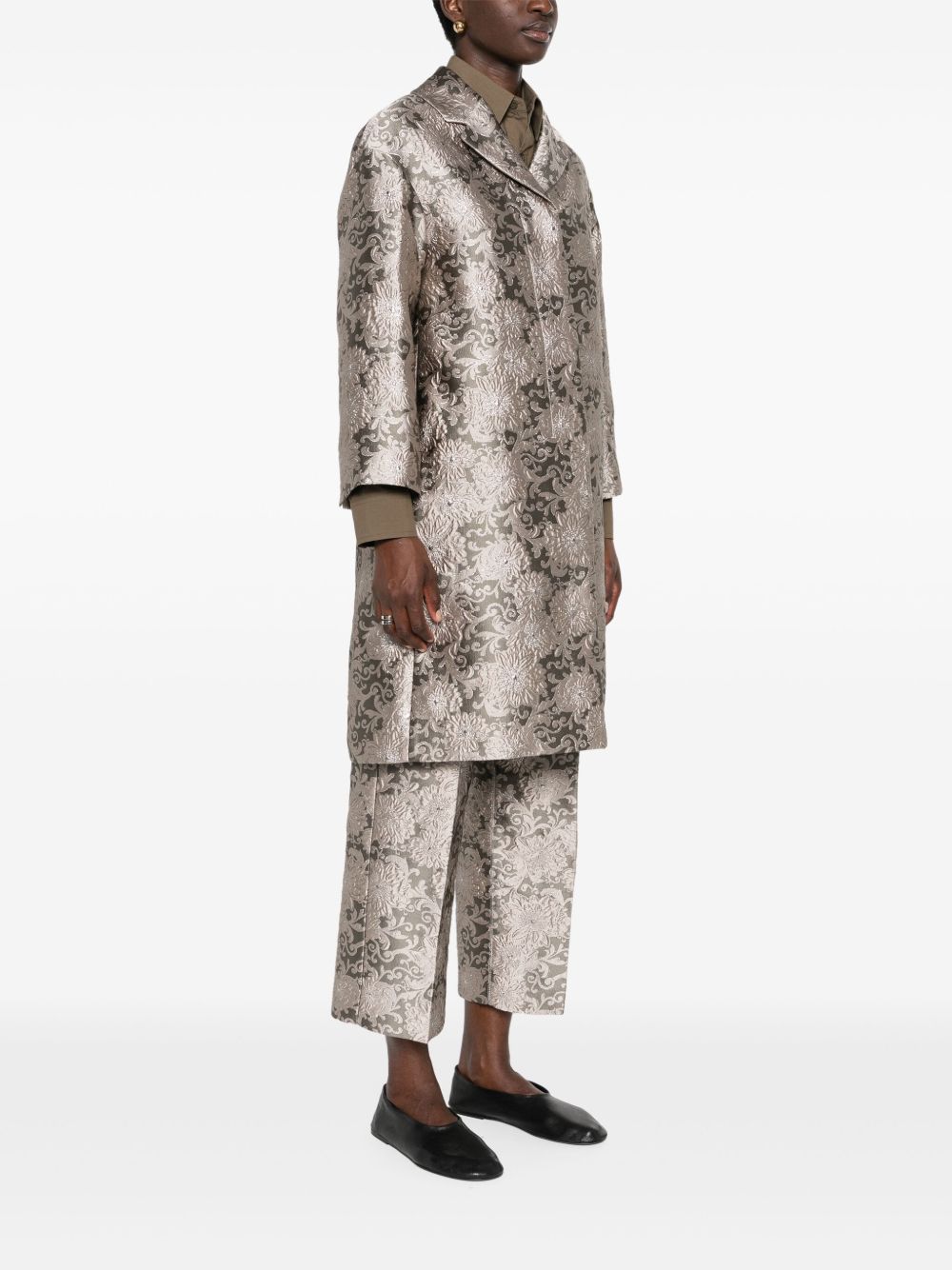 'S Max Mara Effige floral-jacquard coat Women