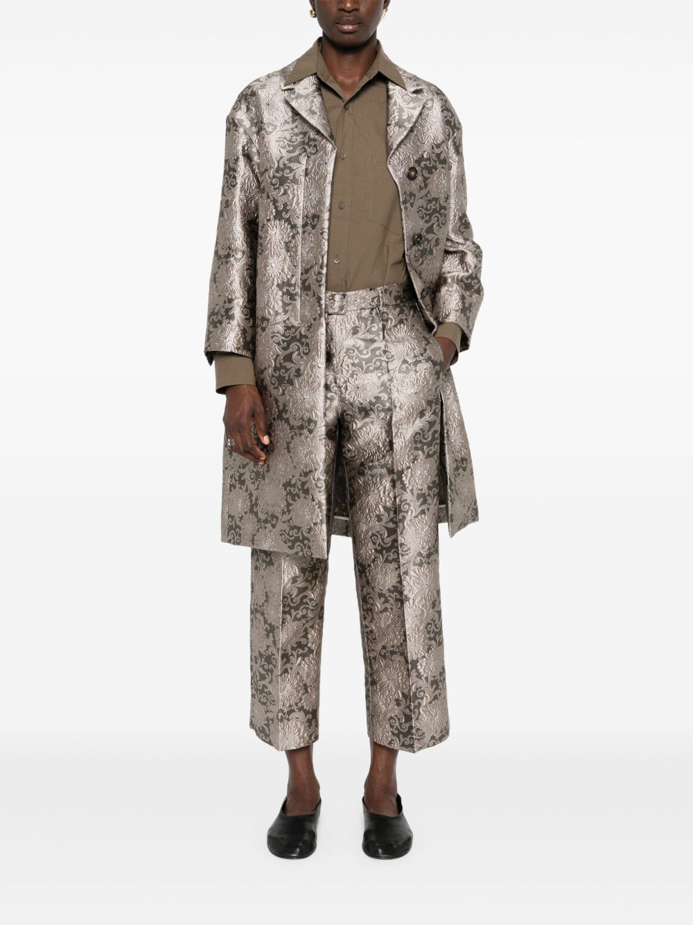 'S Max Mara Effige floral-jacquard coat Women