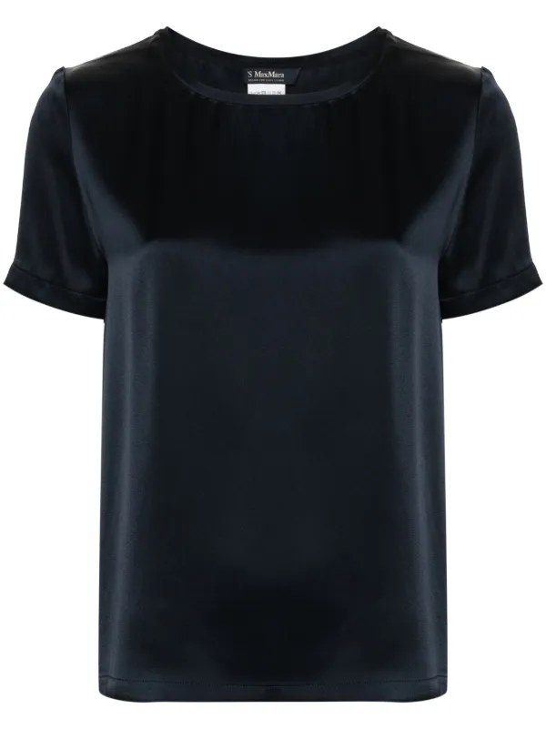 【★日本未入荷★】 S MAXMARA ☆ サテンＴシャツ REBECCA S Max Mara Rebecca サテンTシャツ | ブルー | FARFETCH JP