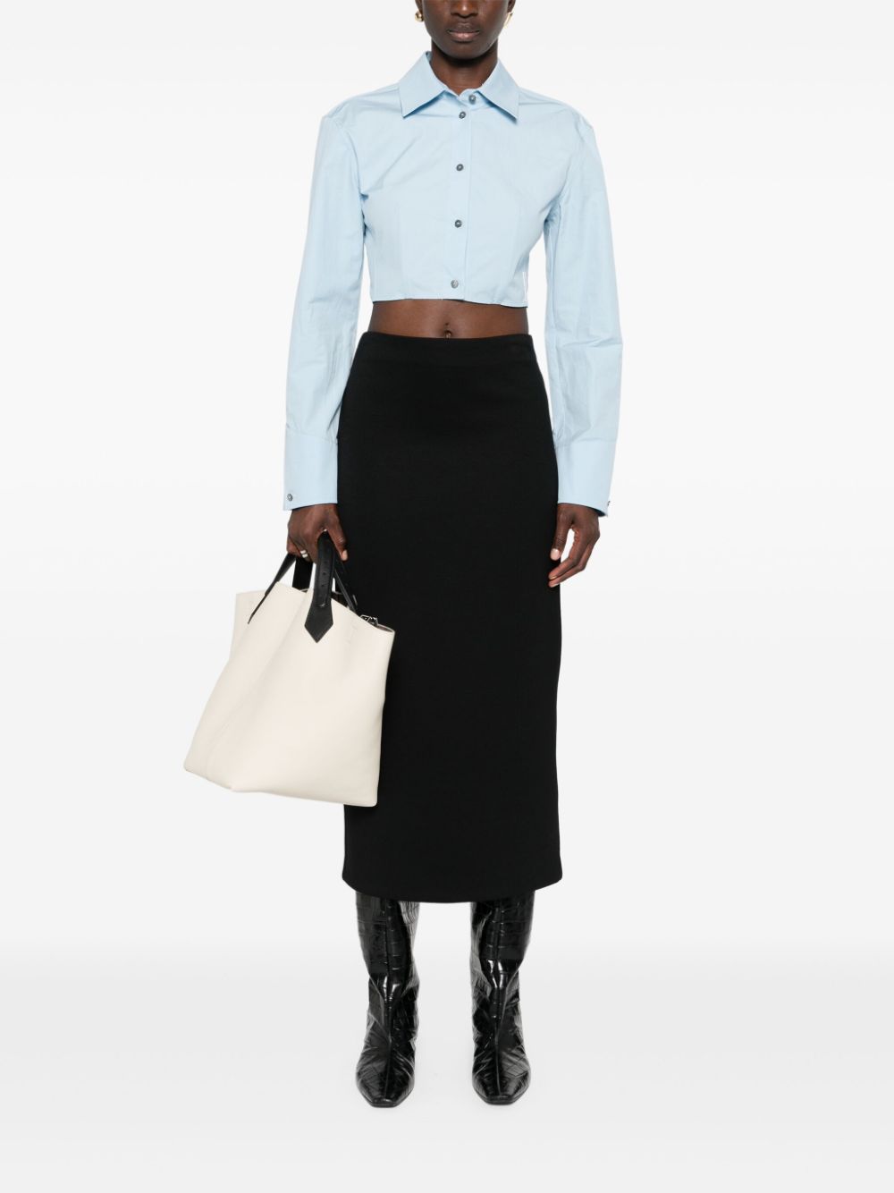 Max Mara Flou midi-rok - Zwart