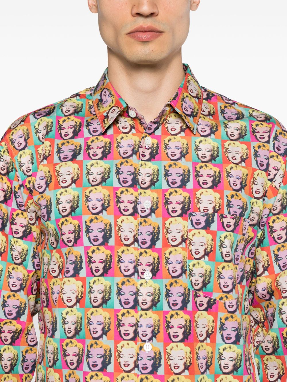 Shop Comme Des Garçons Shirt X Andy Warhol Pop Art-print Shirt In Orange