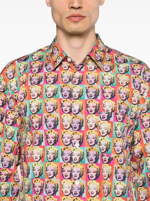 2003AW COMME des GARCONS HOMME カラフルシャツ Comme Des Garçons Shirt x Andy Warhol Pop art-print Shirt | Orange