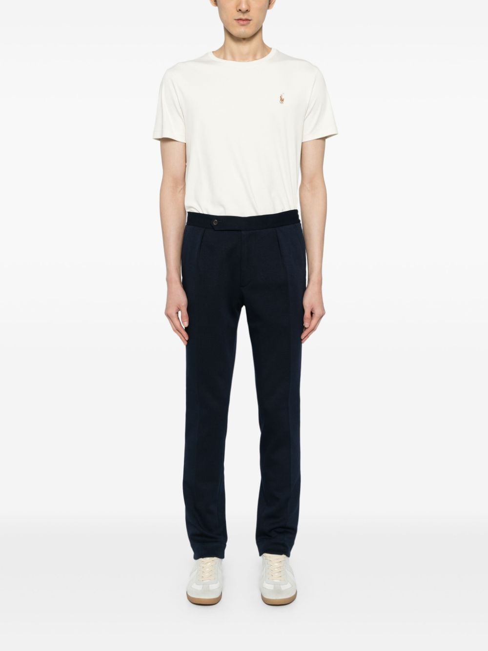 Shop Polo Ralph Lauren Elasticated-waist Tailored Trousers In Blue