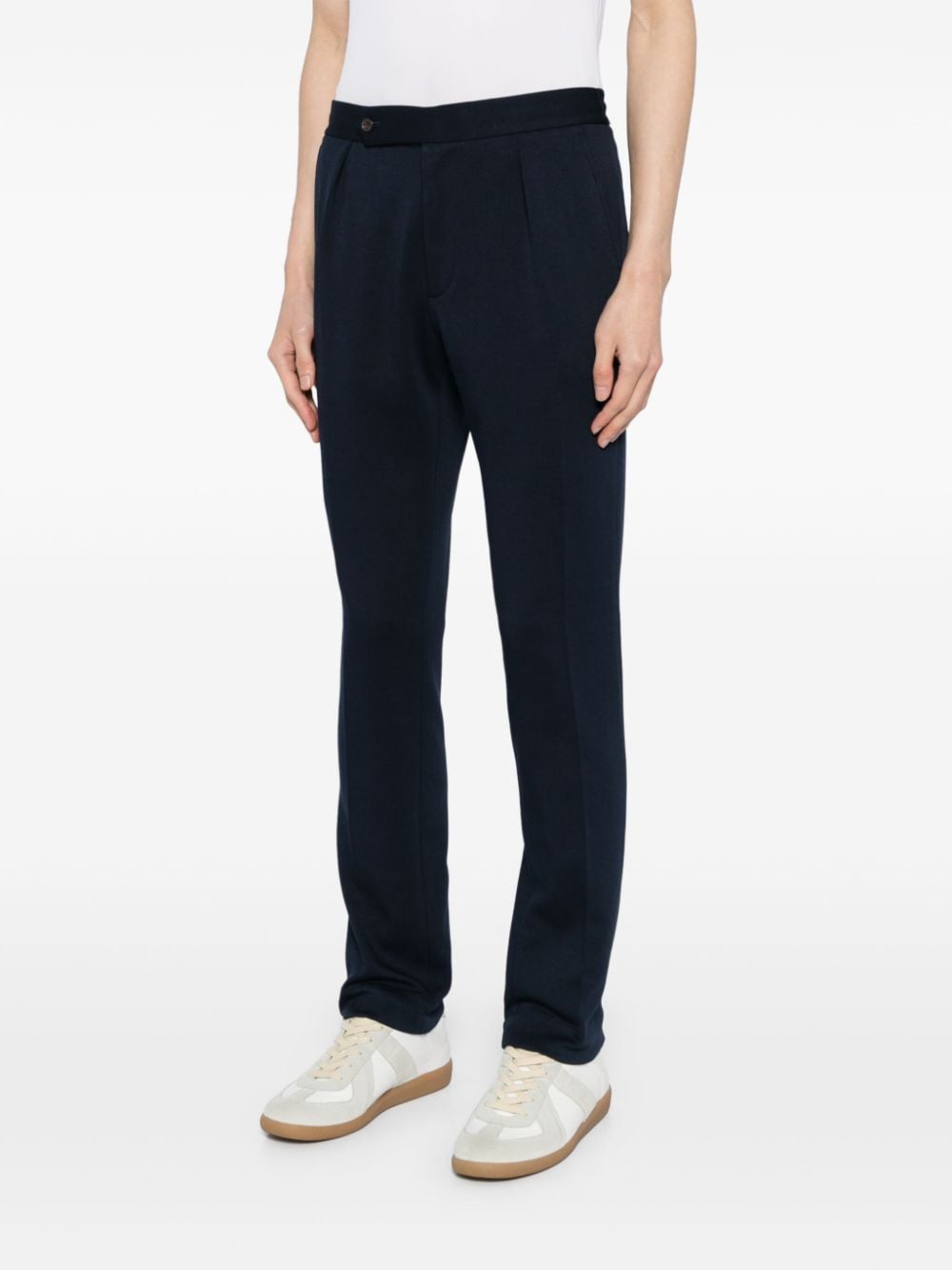 Shop Polo Ralph Lauren Elasticated-waist Tailored Trousers In Blue