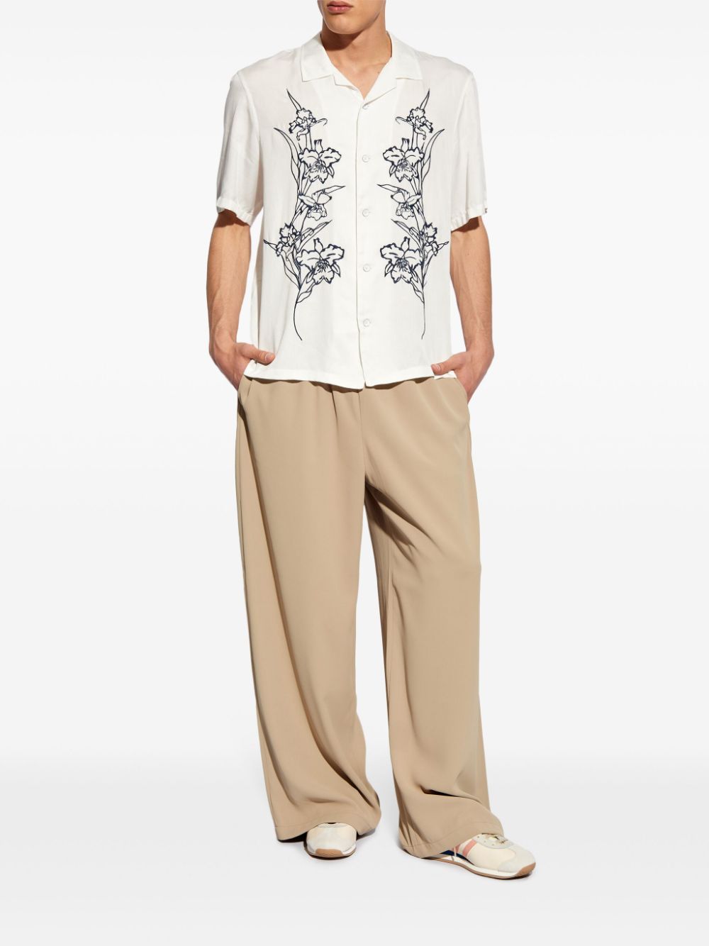 rag & bone Avery Resort floral-embroidered shirt - Wit
