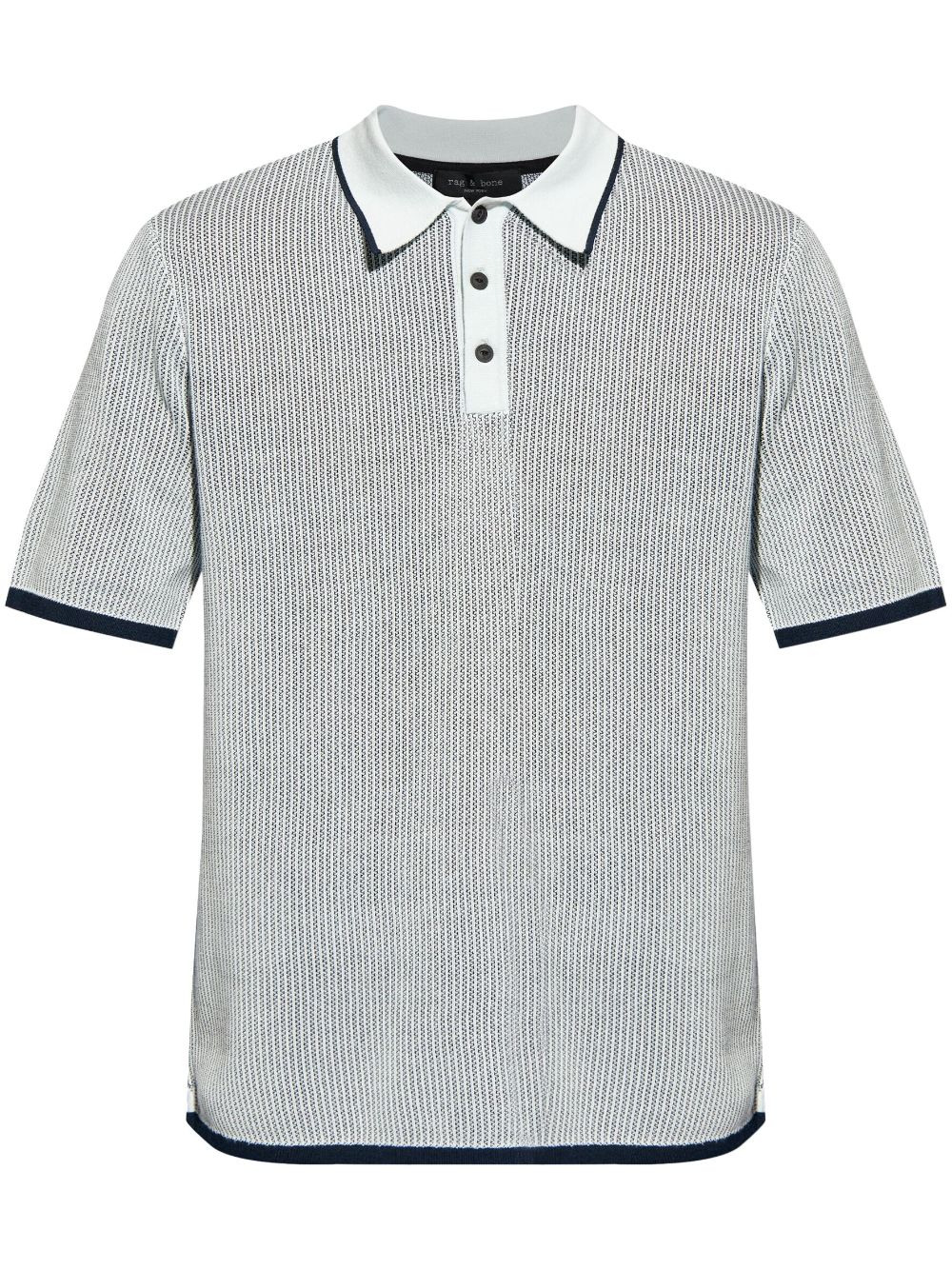 Shop Rag & Bone Harvey Cotton Polo Shirt In Blue