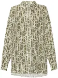 DVF Diane von Furstenberg abstract-print long-sleeve shirt - Green